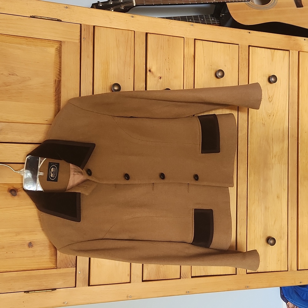 Vintage Wool & Velvet Blazer Camel Blazer